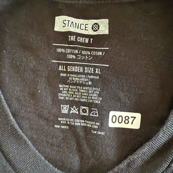 Stance Men’s Black T-Shirt with Blue Alligator/Florida Size XL - Picture 6 of 6